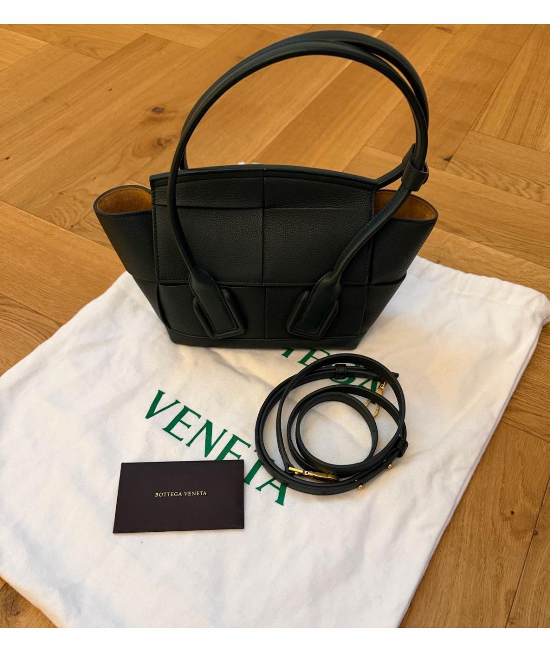 BOTTEGA VENETA Зеленая кожаная сумка через плечо, фото 3