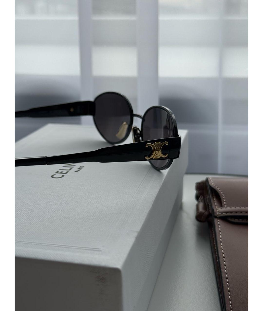 CELINE Черные металлические солнцезащитные очки, фото 3