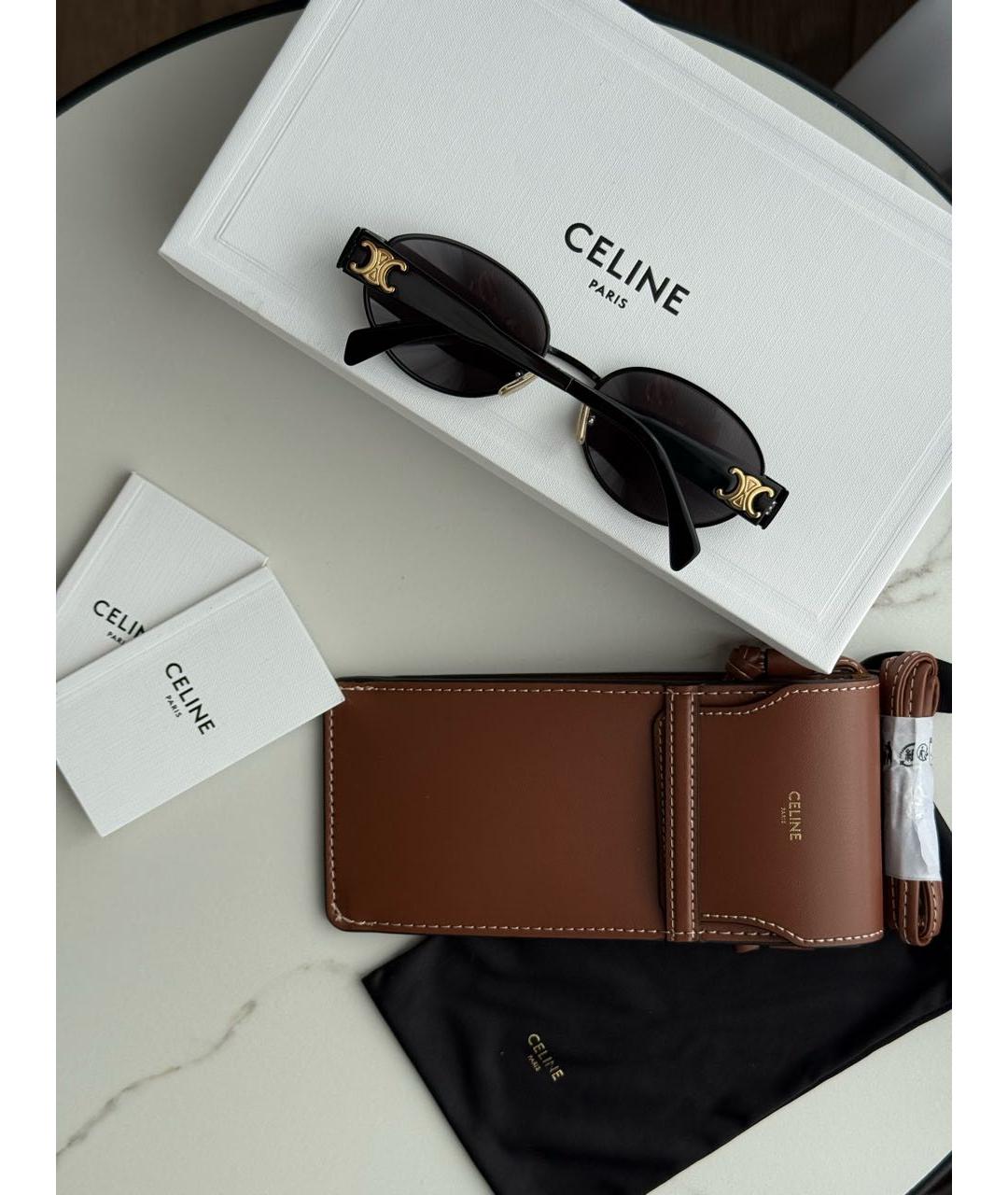 CELINE Черные металлические солнцезащитные очки, фото 6