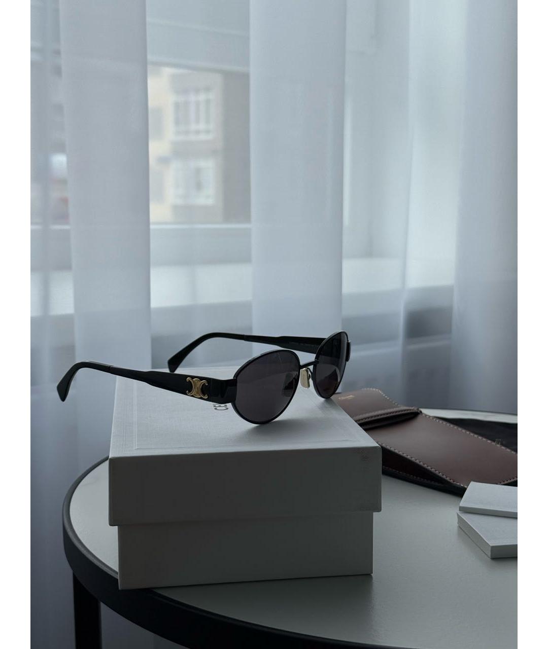 CELINE Черные металлические солнцезащитные очки, фото 2