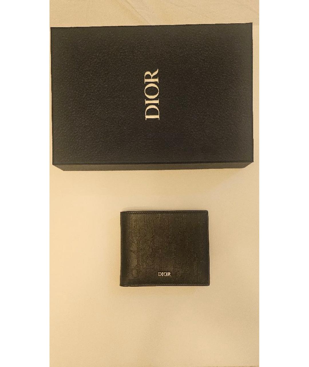 CHRISTIAN DIOR Черный кожаный кошелек, фото 6