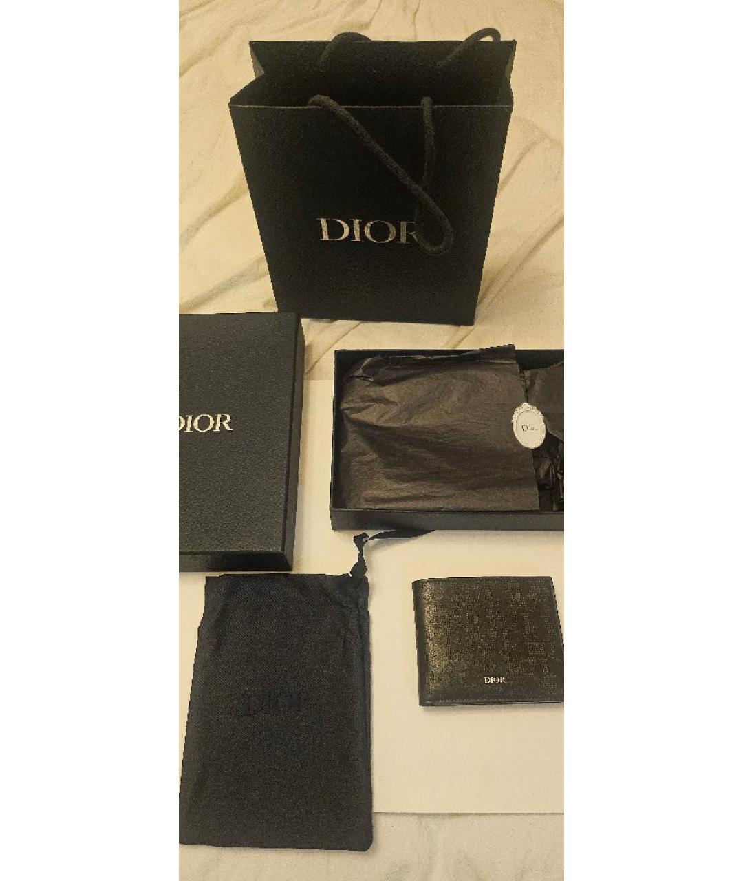 CHRISTIAN DIOR Черный кожаный кошелек, фото 4