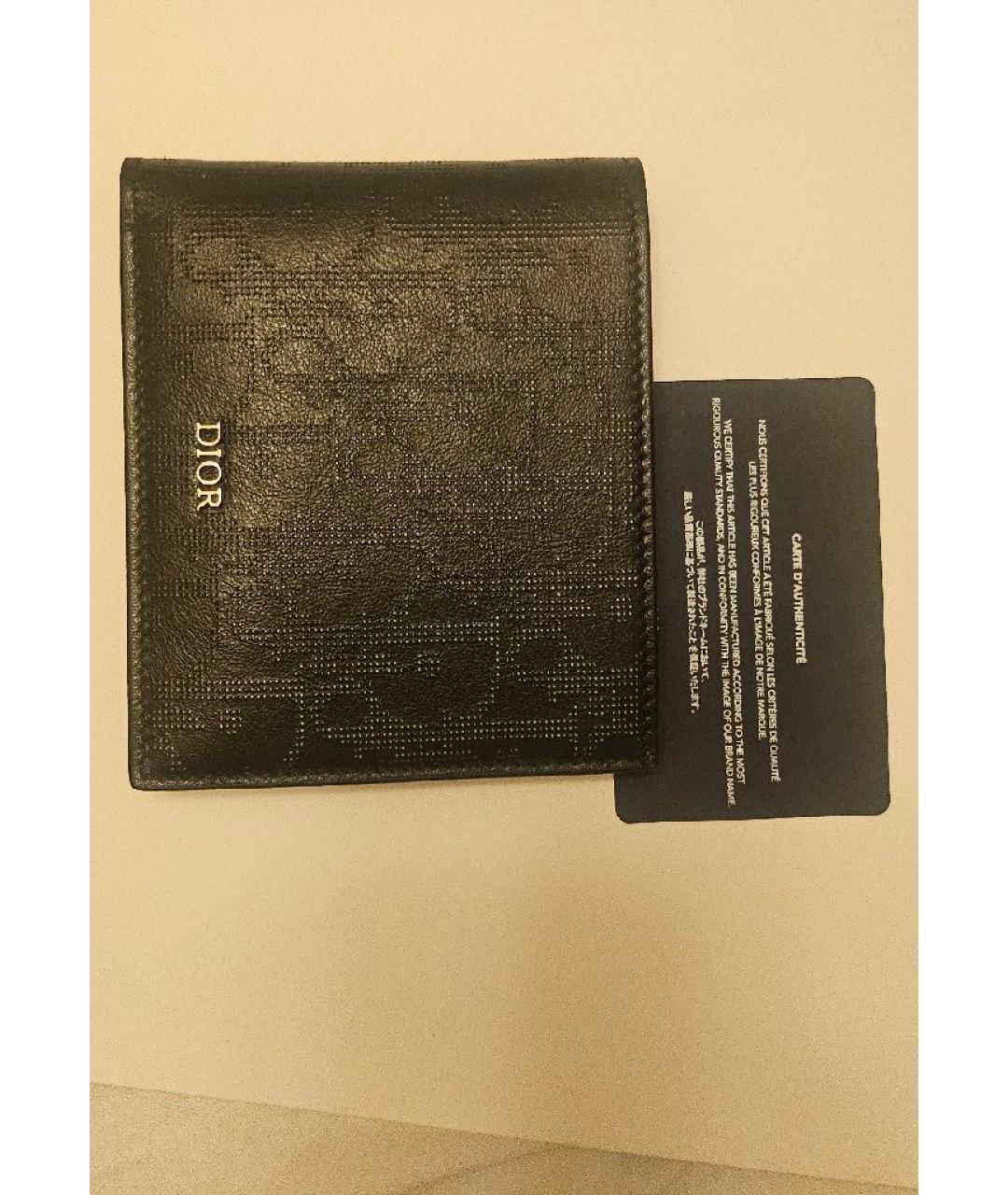 CHRISTIAN DIOR Черный кожаный кошелек, фото 5