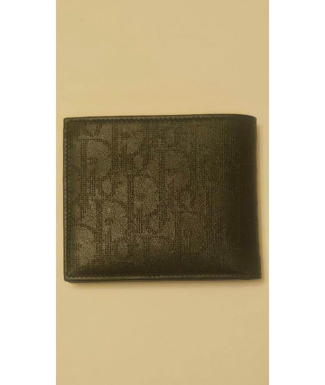 CHRISTIAN DIOR Черный кожаный кошелек, фото 2