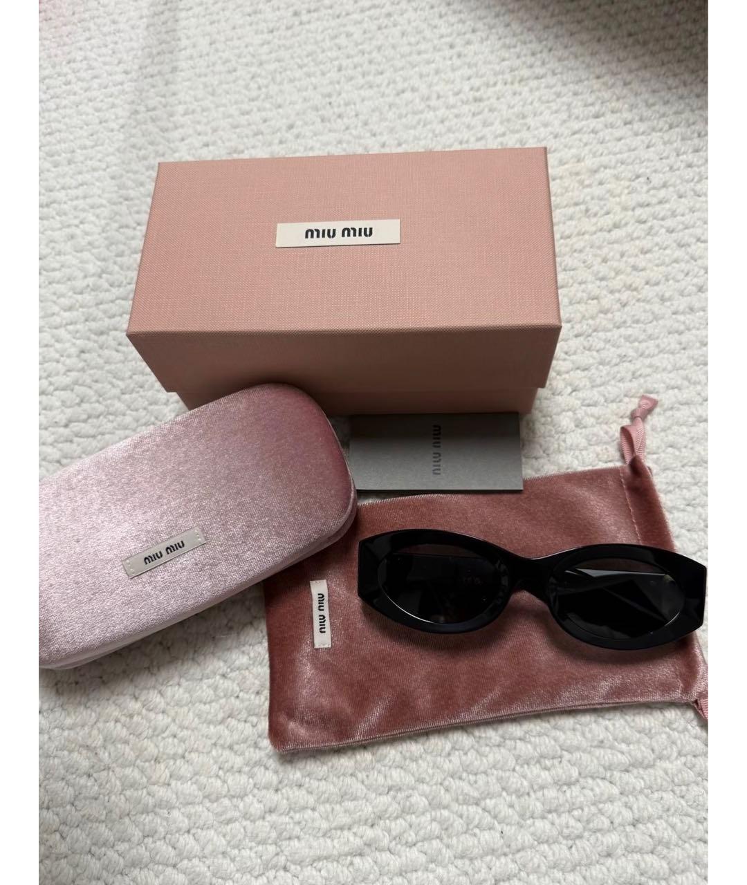 MIU MIU Черные пластиковые солнцезащитные очки, фото 7