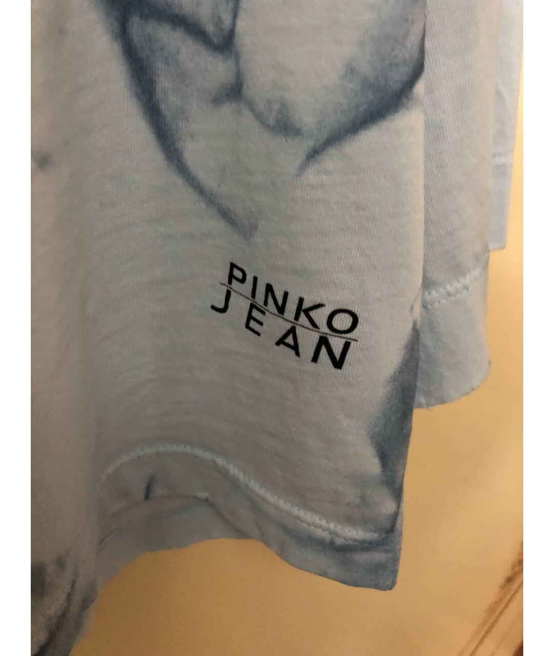PINKO Голубая хлопковая футболка, фото 6