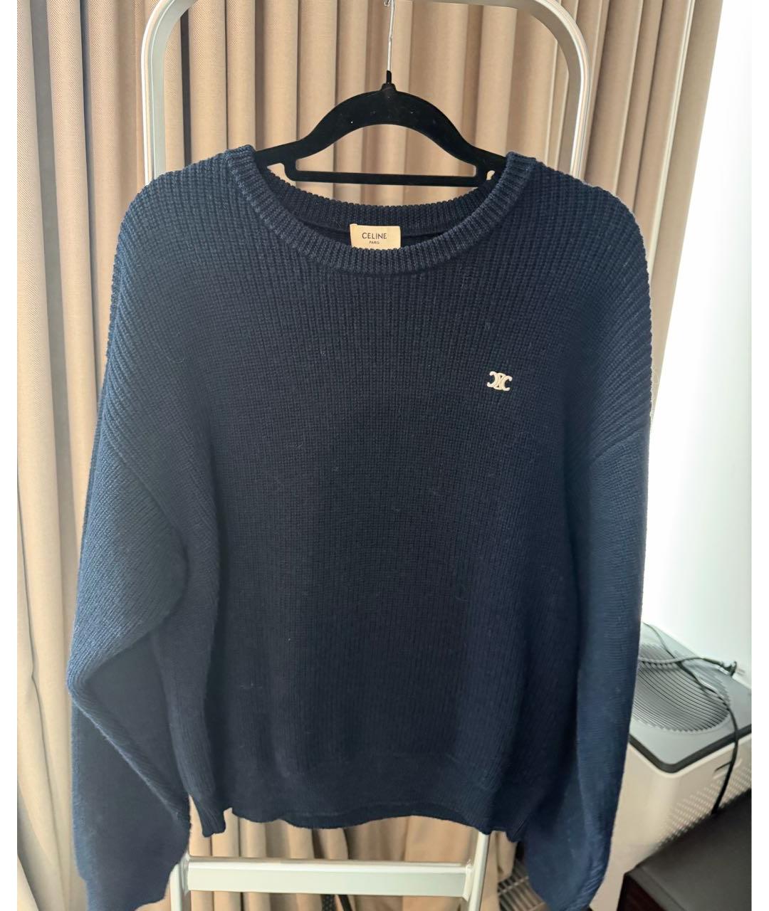 CELINE Темно-синий вискозный джемпер / свитер, фото 3