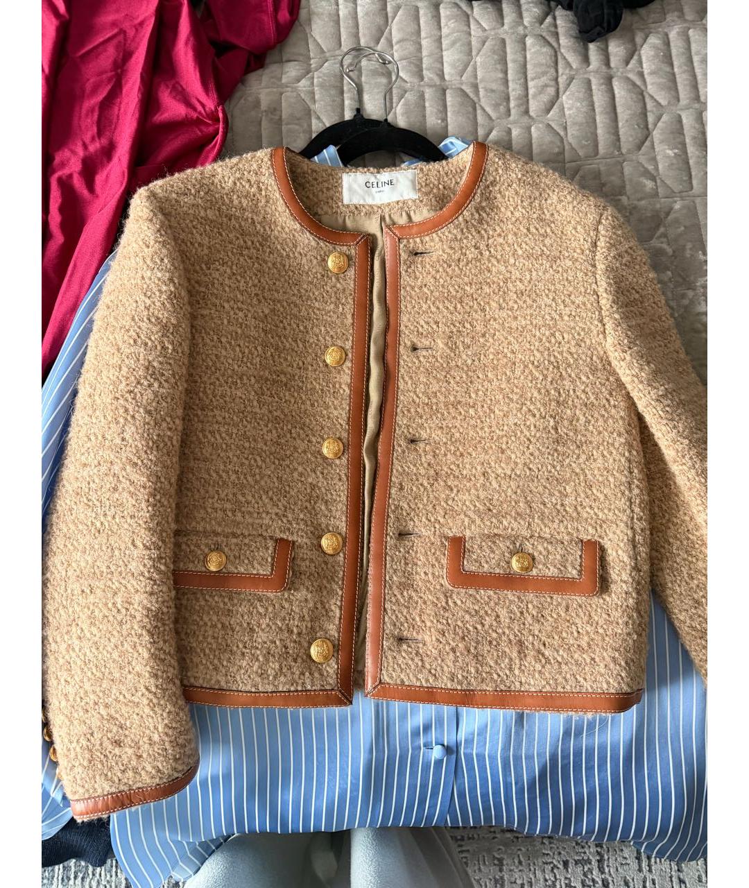 CELINE Коричневый шерстяной жакет/пиджак, фото 3