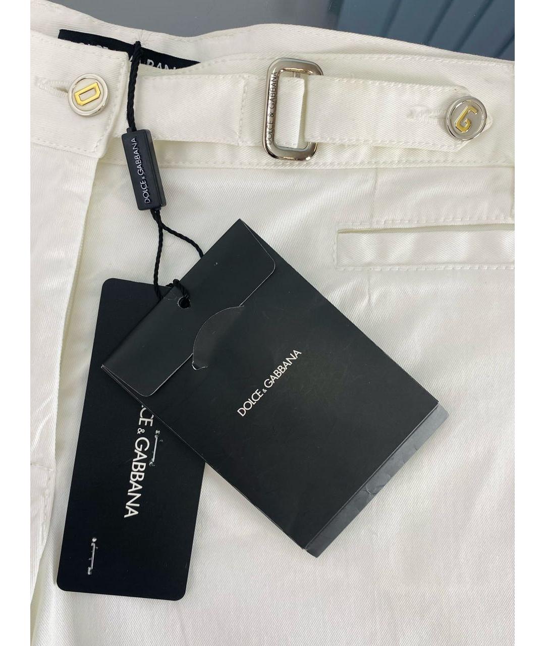 DOLCE&GABBANA Белые хлопко-эластановые шорты, фото 7