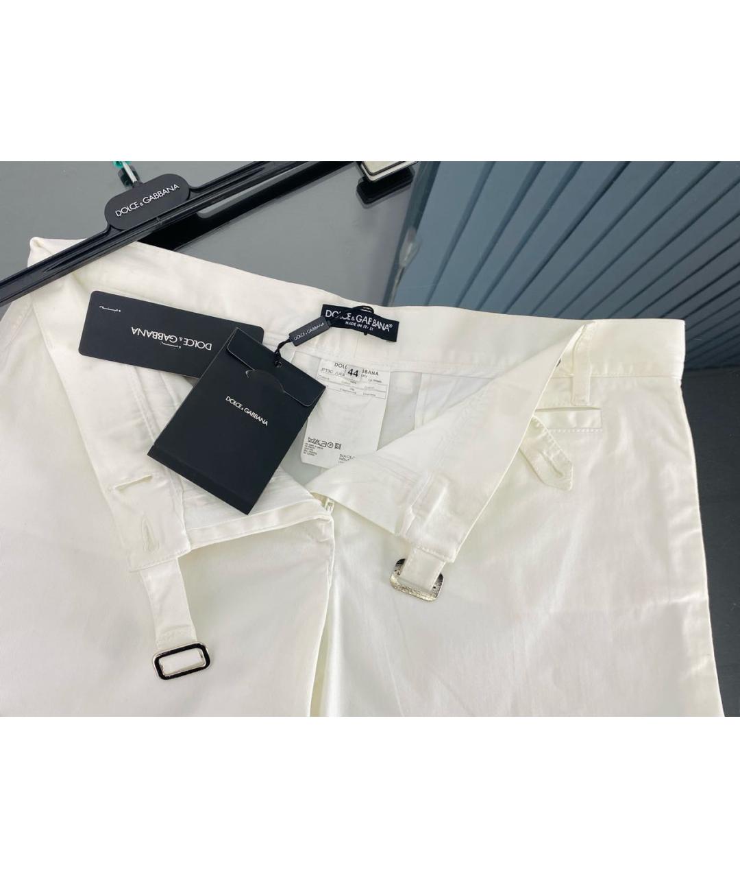 DOLCE&GABBANA Белые хлопко-эластановые шорты, фото 3