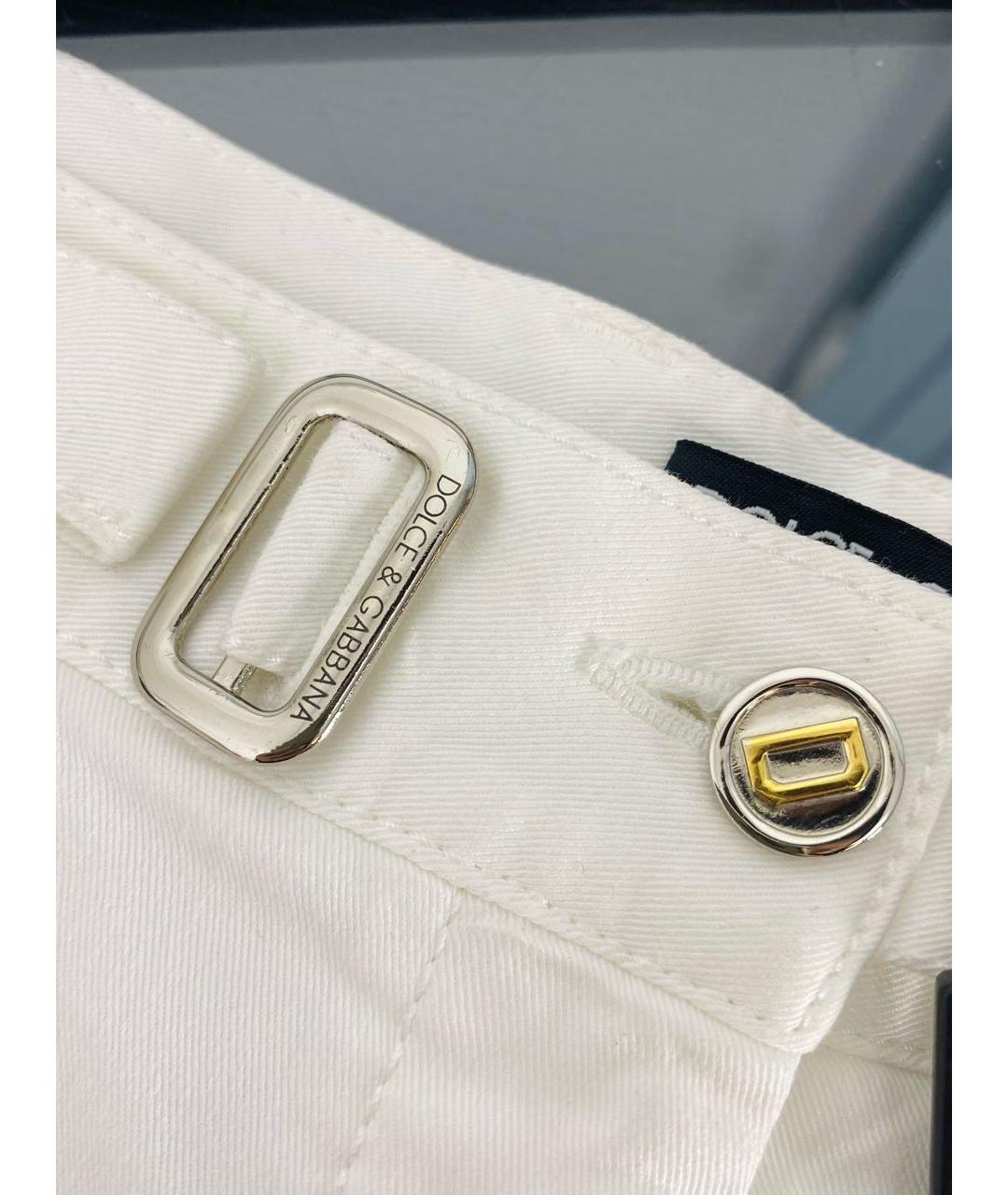 DOLCE&GABBANA Белые хлопко-эластановые шорты, фото 4