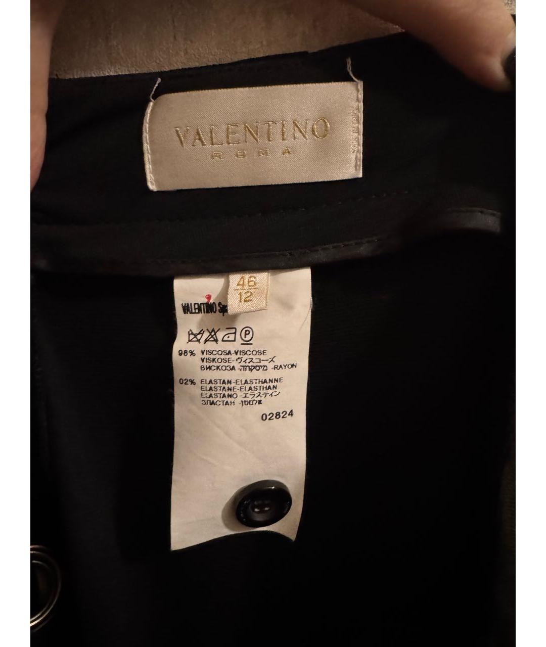 VALENTINO Черная вискозная юбка миди, фото 6