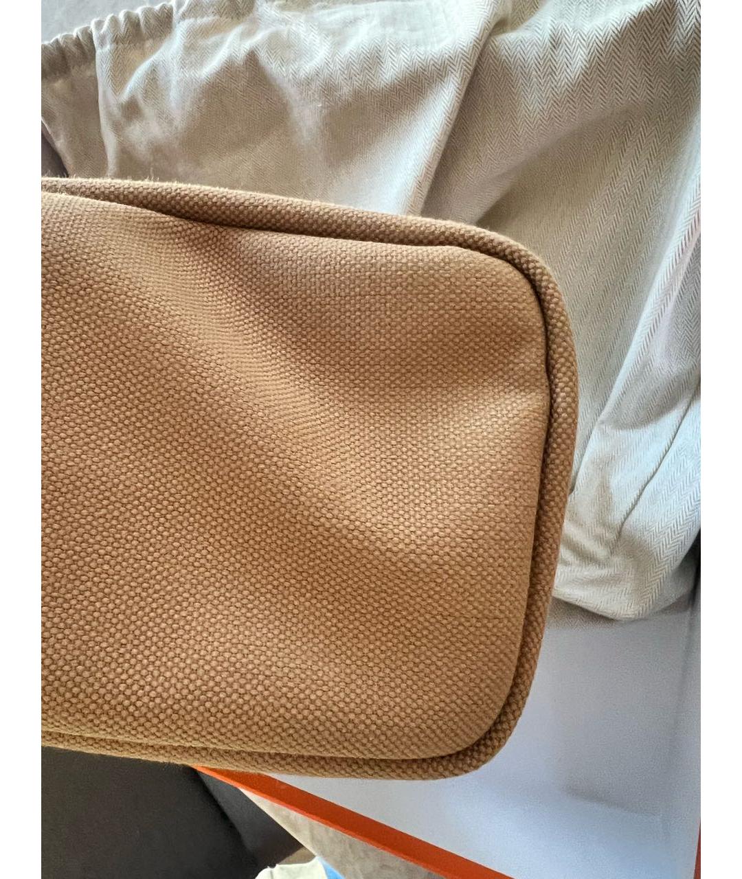 HERMES Коричневая тканевая сумка через плечо, фото 5