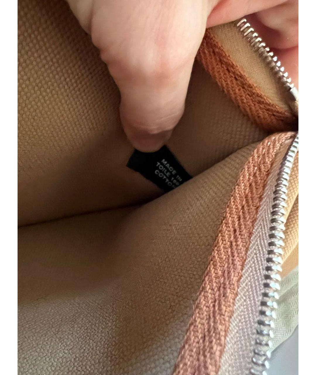 HERMES Коричневая тканевая сумка через плечо, фото 7