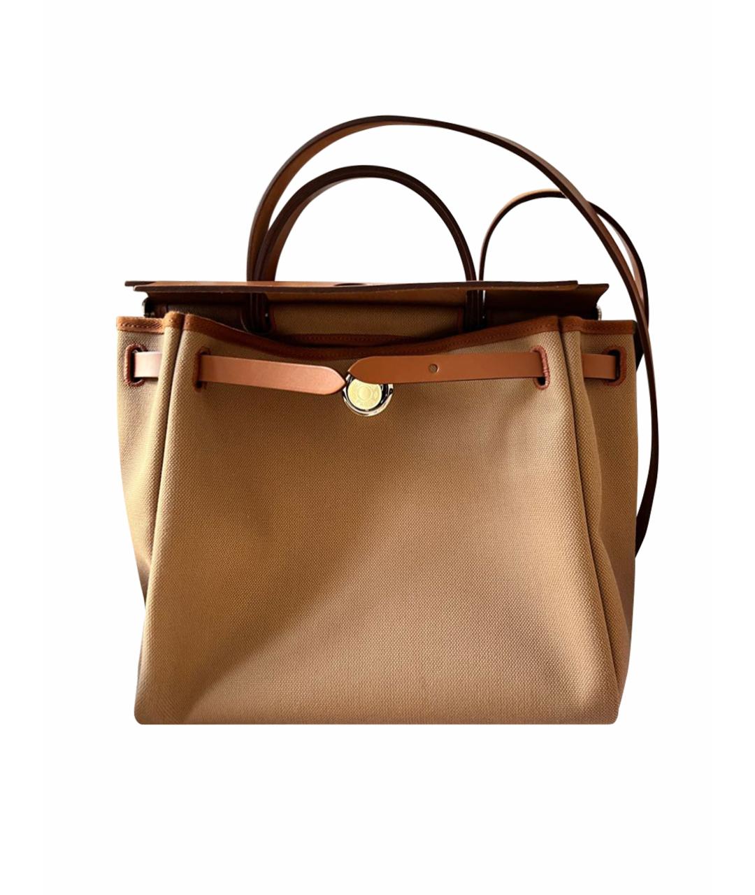 HERMES Коричневая тканевая сумка через плечо, фото 1