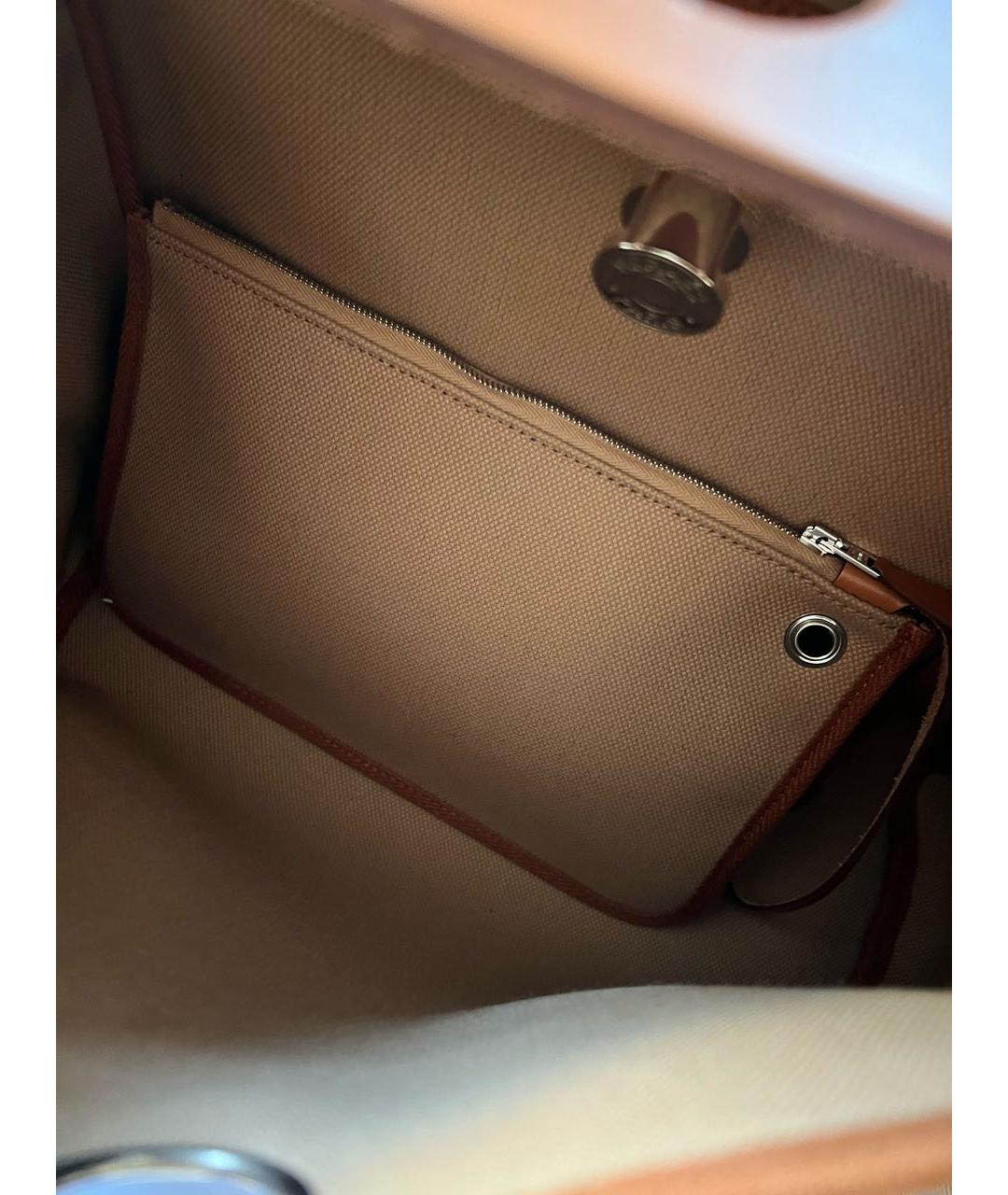 HERMES Коричневая тканевая сумка через плечо, фото 8
