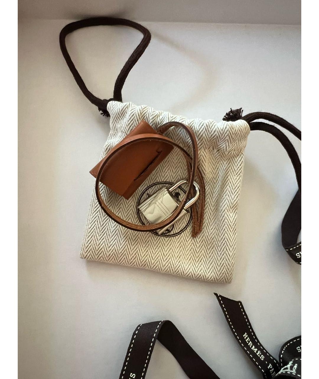 HERMES Коричневая тканевая сумка через плечо, фото 3