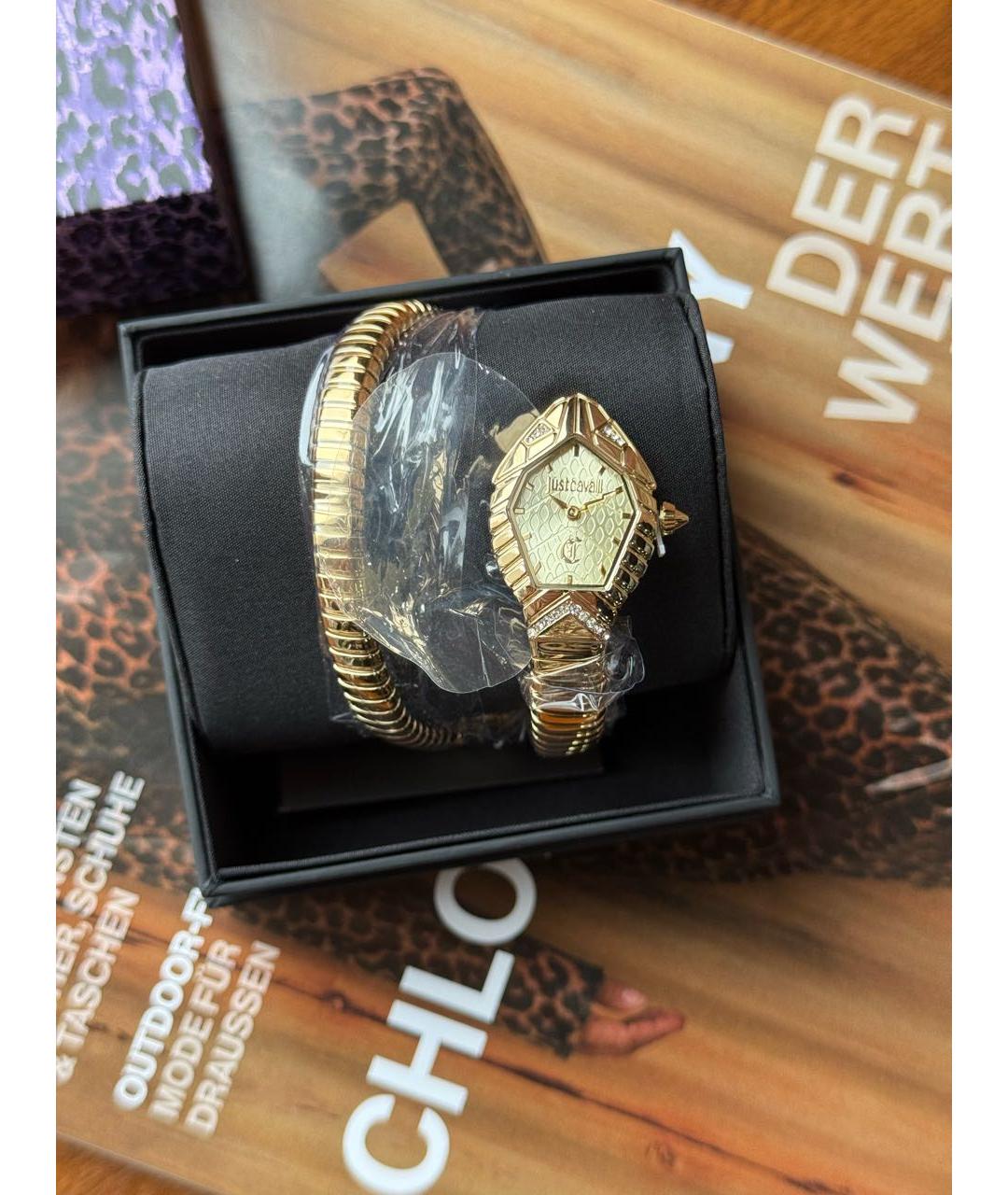 JUST CAVALLI Золотые стальные часы, фото 2