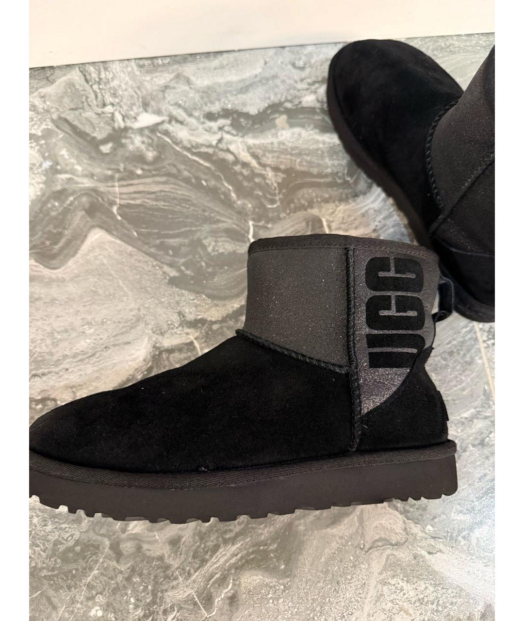 UGG AUSTRALIA Черные замшевые полусапоги, фото 4