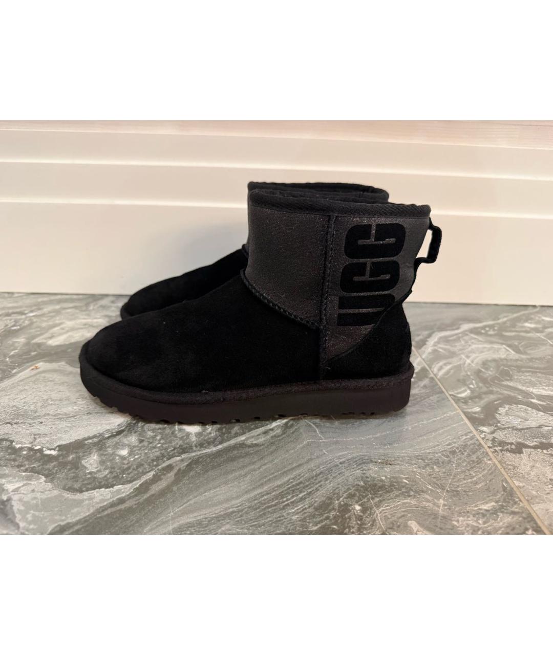 UGG AUSTRALIA Черные замшевые полусапоги, фото 6