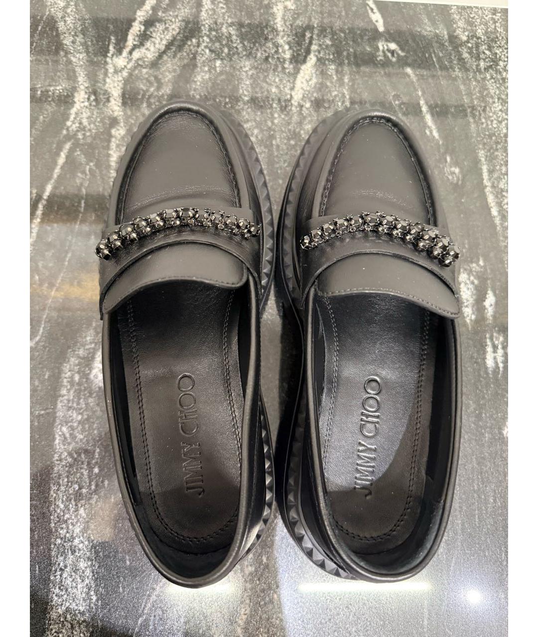 JIMMY CHOO Черные кожаные лоферы, фото 5