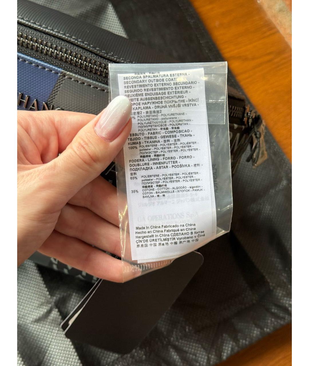 ARMANI EXCHANGE Темно-синяя поясная сумка из искусственной кожи, фото 6