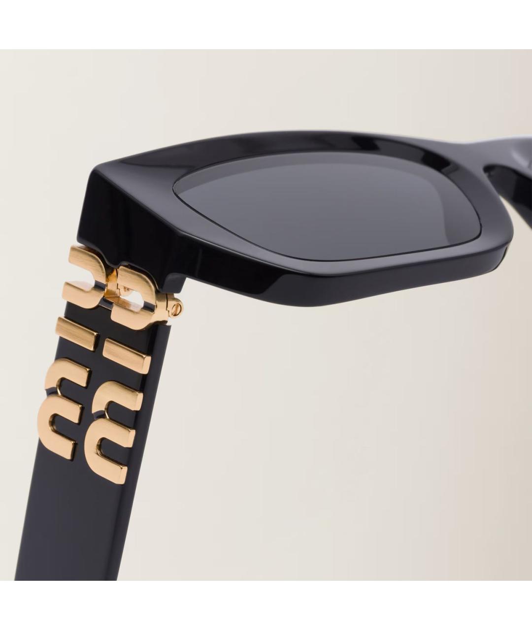 MIU MIU Черные пластиковые солнцезащитные очки, фото 4