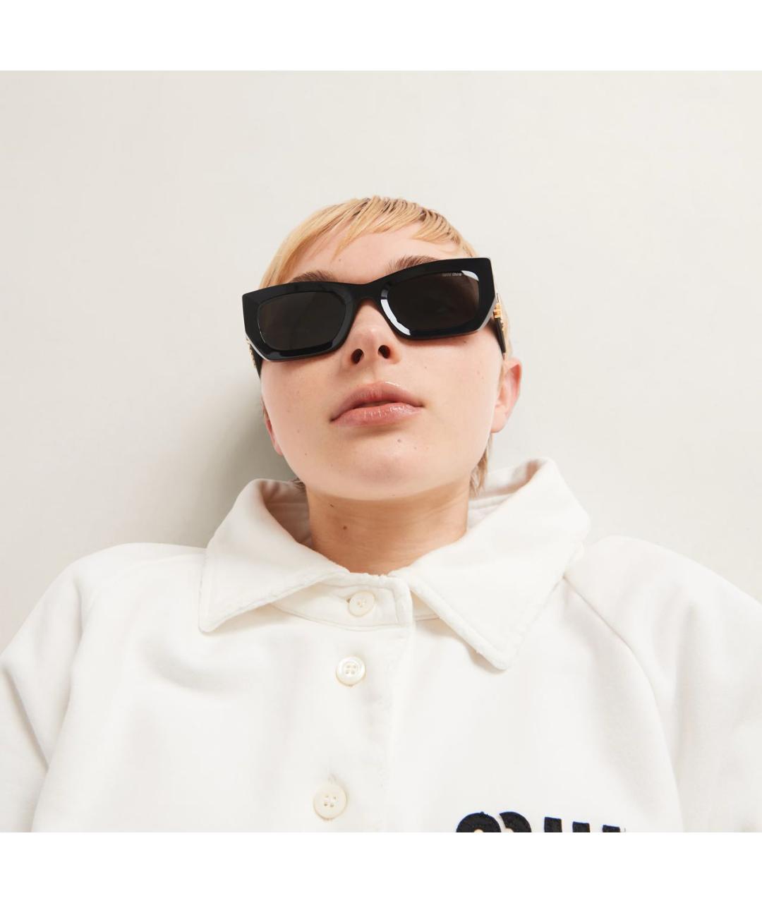 MIU MIU Черные пластиковые солнцезащитные очки, фото 5
