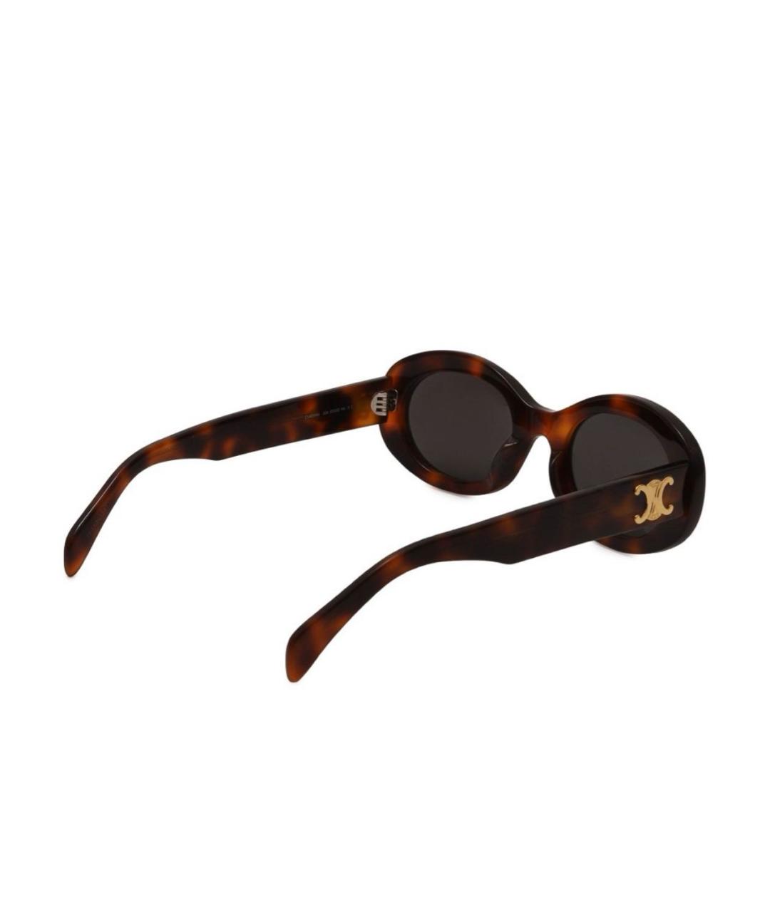 CELINE Коричневые пластиковые солнцезащитные очки, фото 3