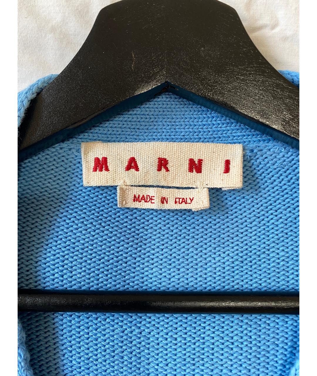 MARNI Голубой хлопковый кардиган, фото 4