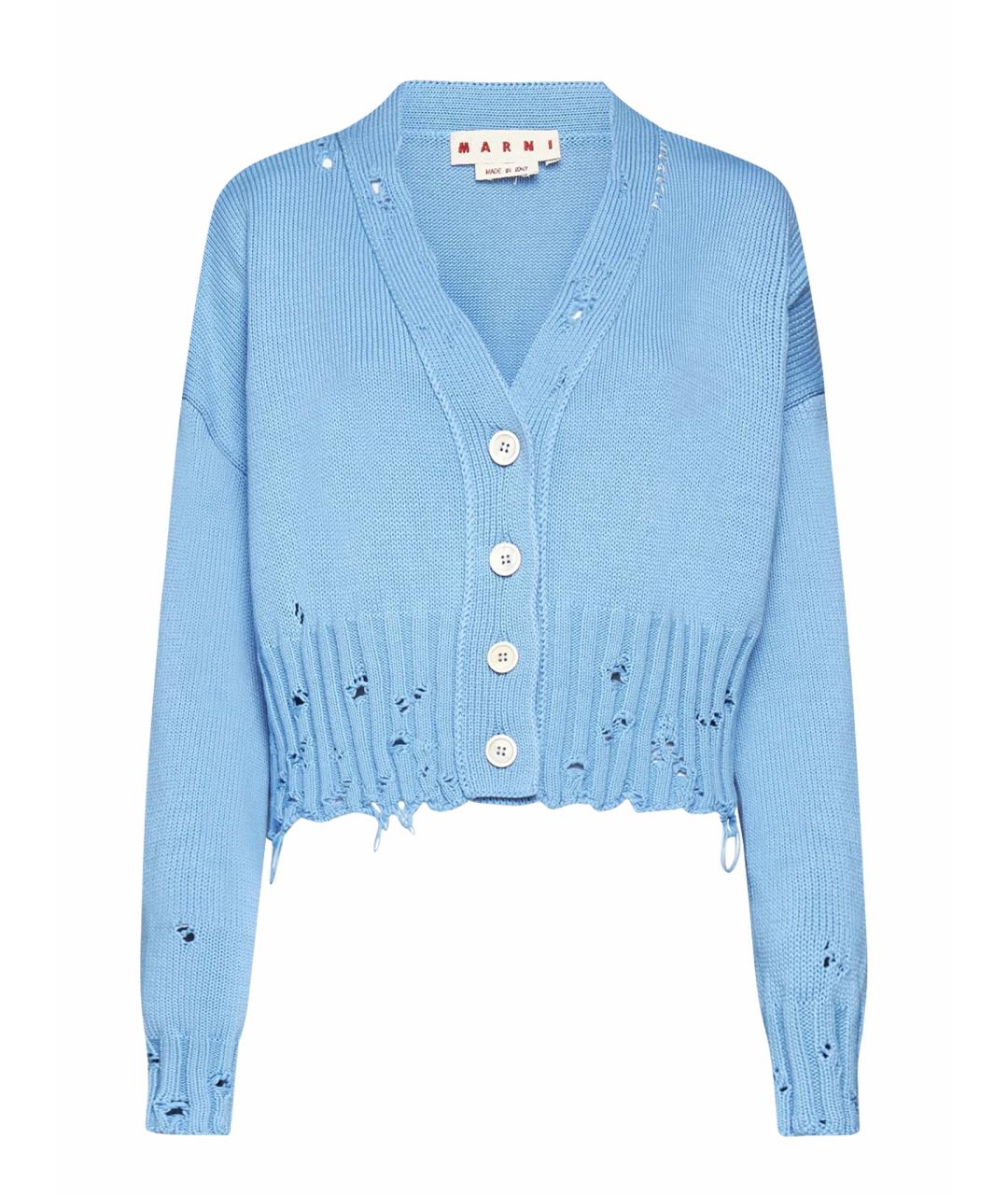 MARNI Голубой хлопковый кардиган, фото 1