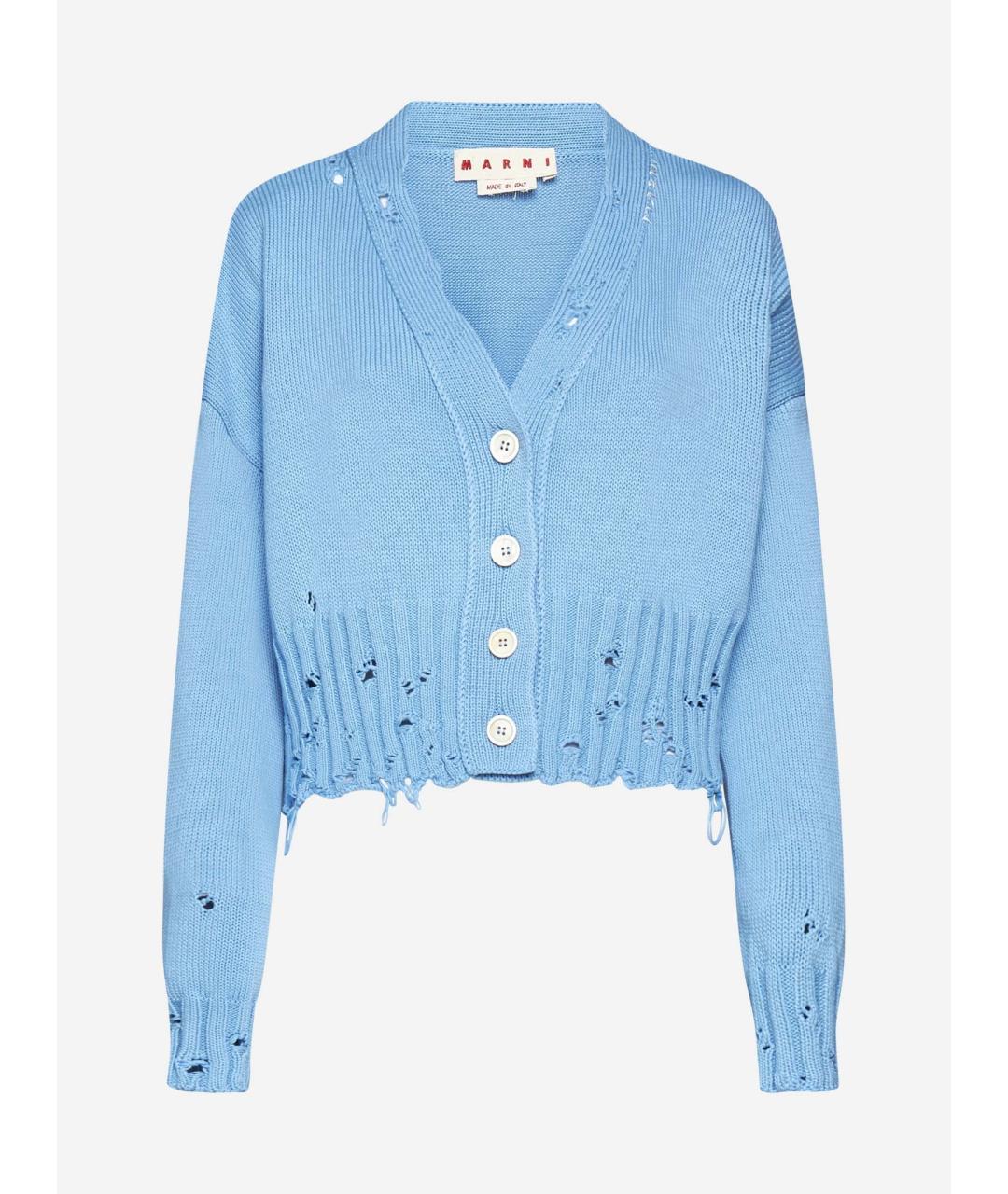 MARNI Голубой хлопковый кардиган, фото 10