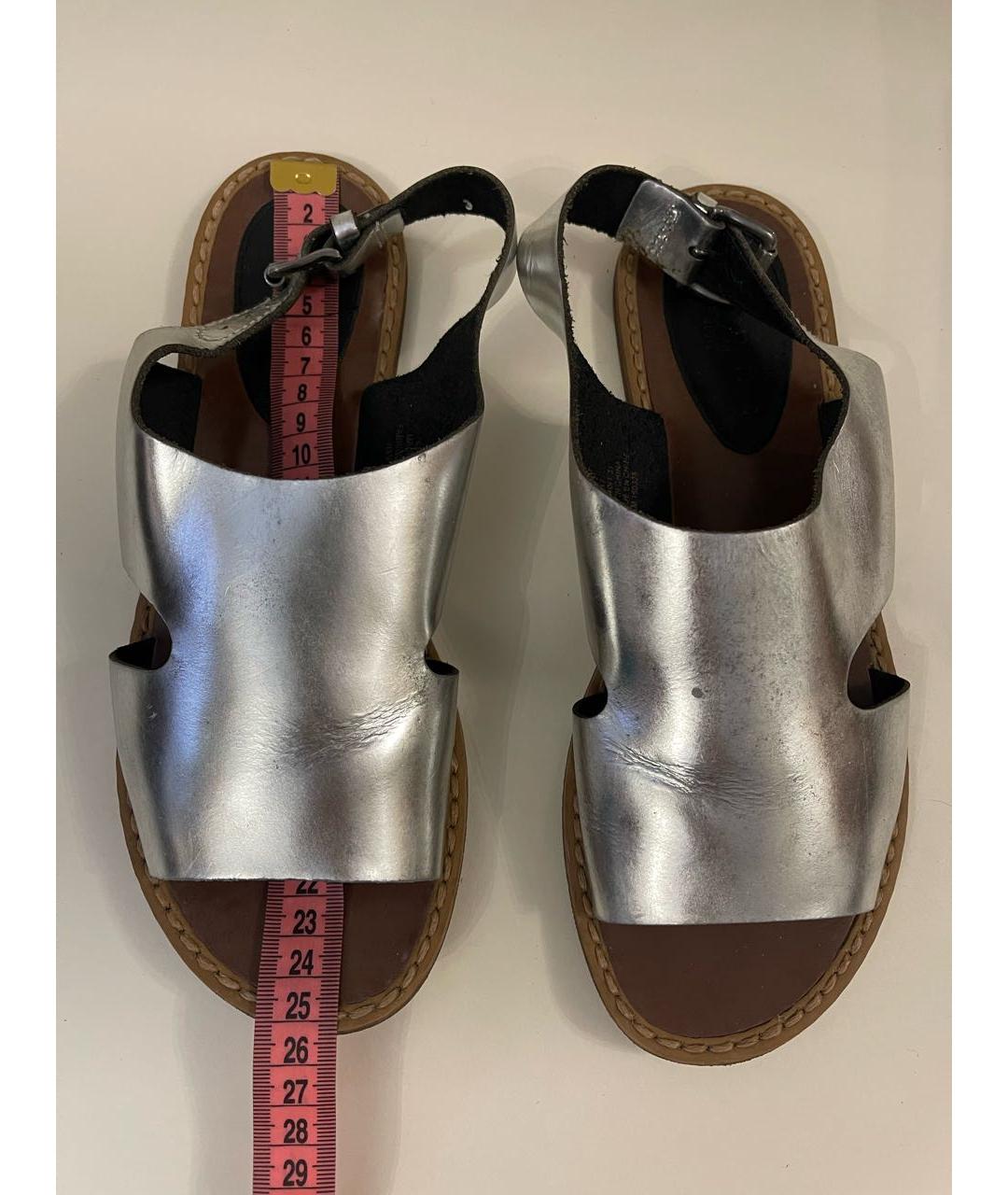 MARNI Серебряные кожаные босоножки, фото 6