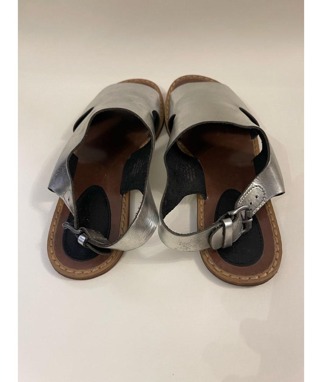 MARNI Серебряные кожаные босоножки, фото 3