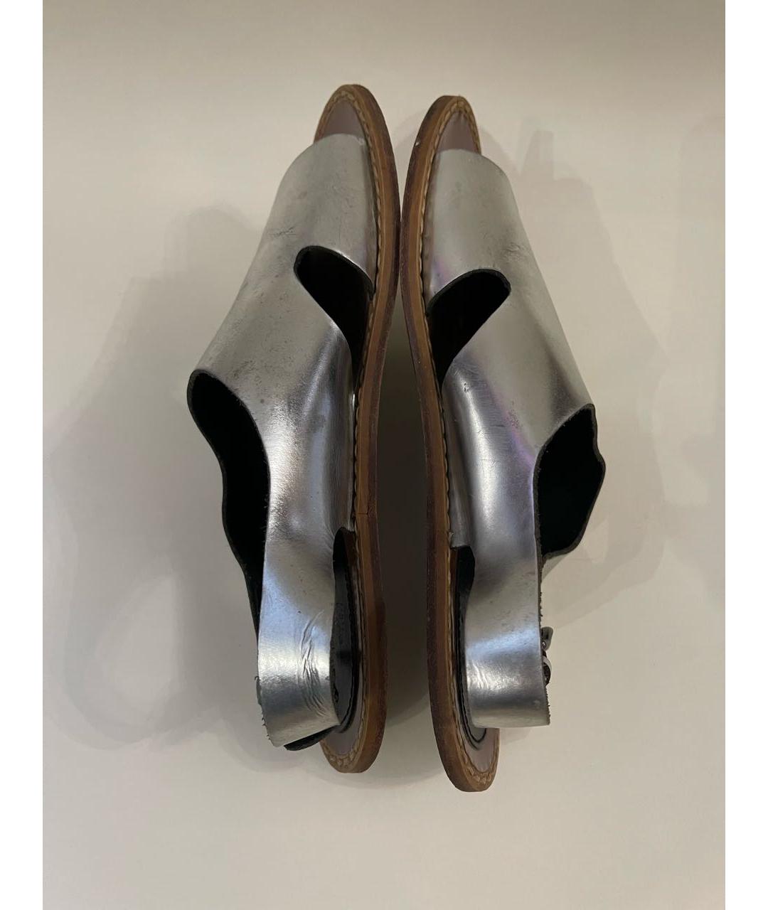 MARNI Серебряные кожаные босоножки, фото 4