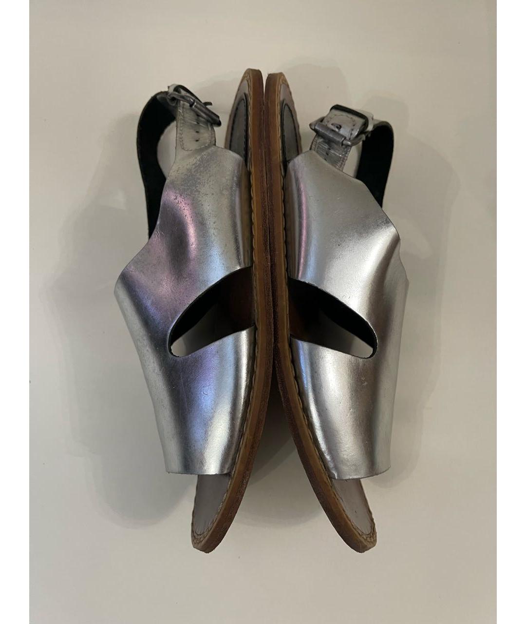 MARNI Серебряные кожаные босоножки, фото 5