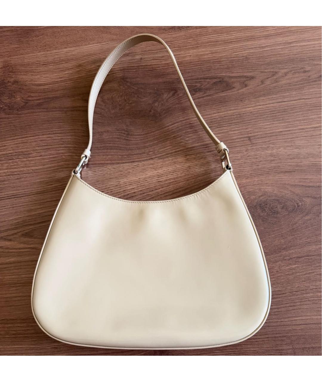 PRADA Бежевая кожаная сумка через плечо, фото 3