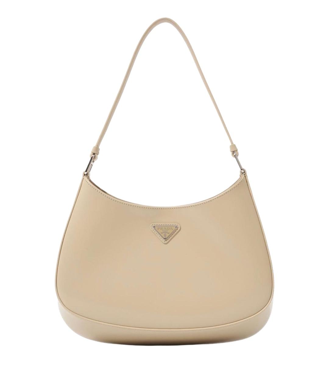 PRADA Бежевая кожаная сумка через плечо, фото 7