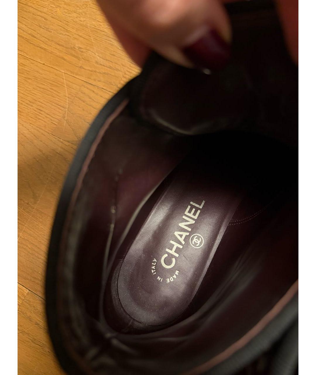 CHANEL Черные текстильные ботинки, фото 5