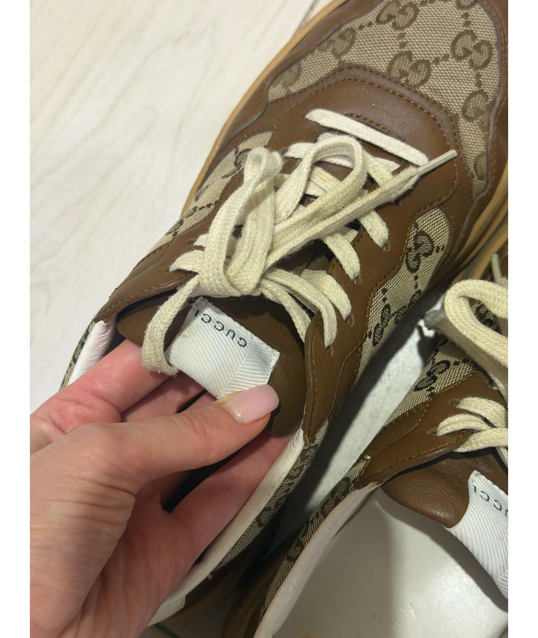 GUCCI Коричневые кеды, фото 4