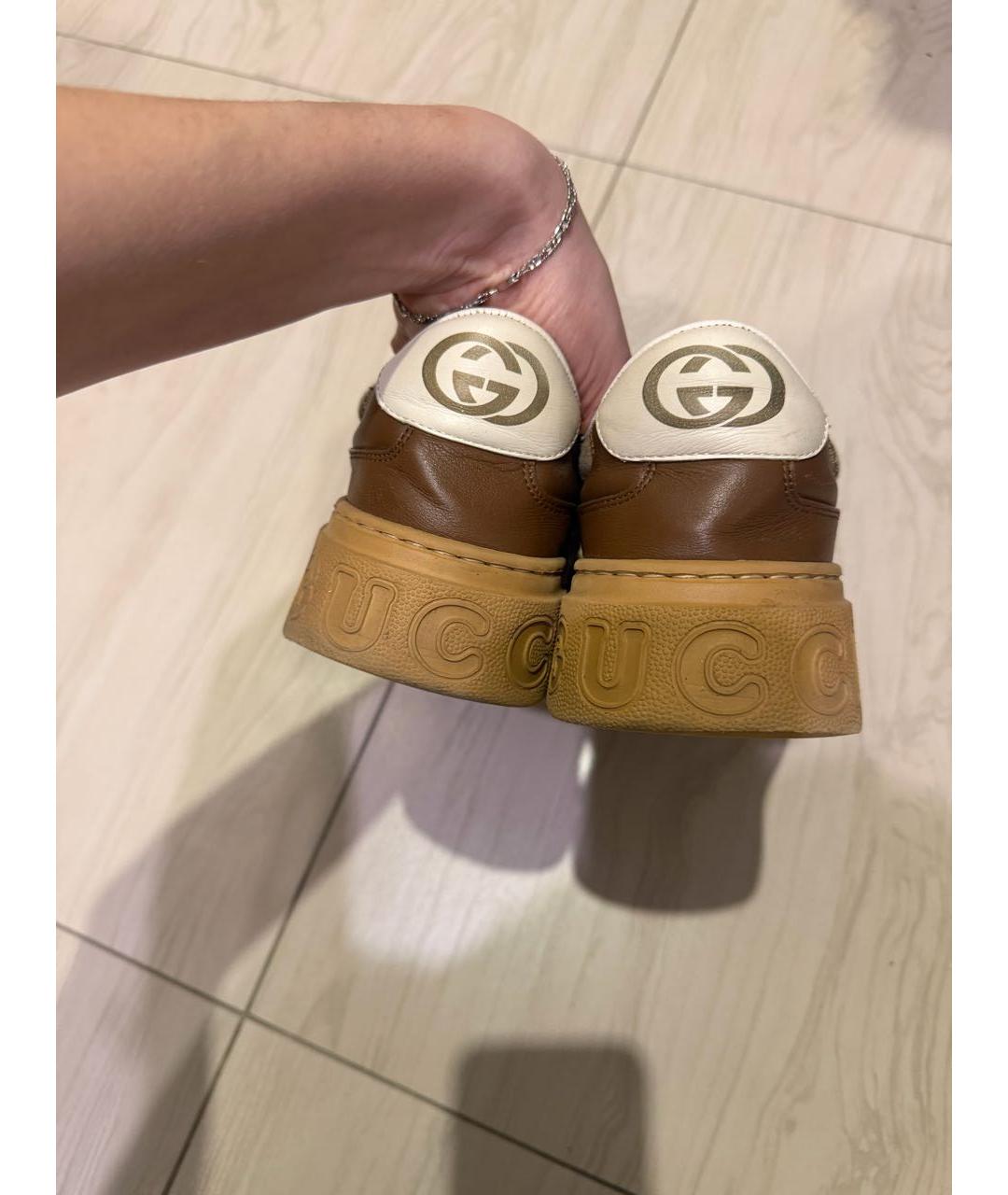GUCCI Коричневые кеды, фото 3