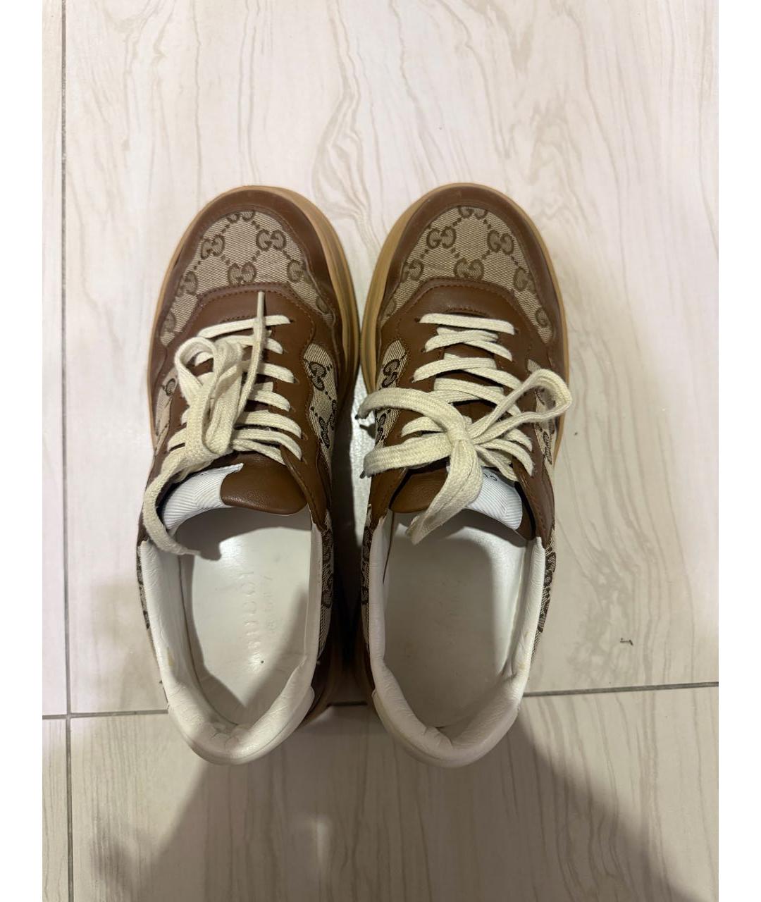 GUCCI Коричневые кеды, фото 2