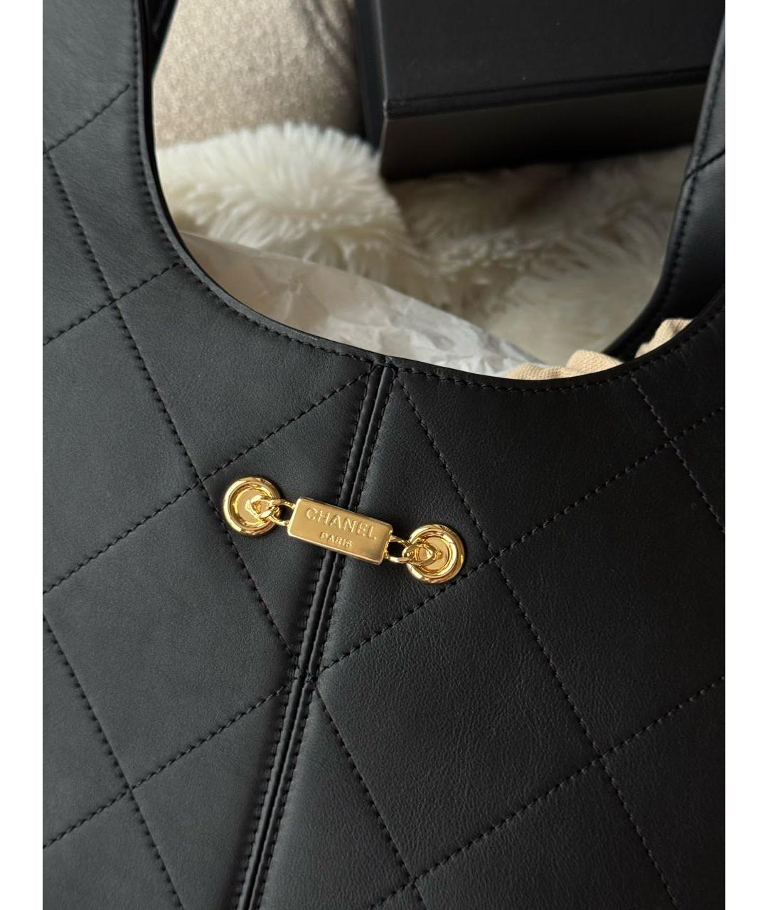 CHANEL Черная кожаная сумка тоут, фото 4