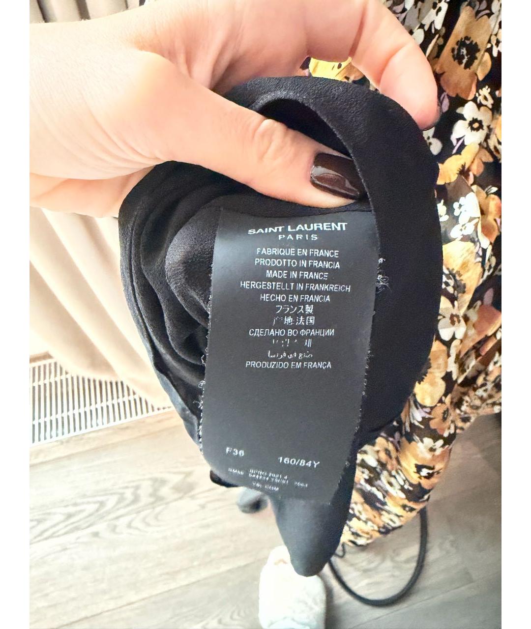 SAINT LAURENT Горчичное платье, фото 4