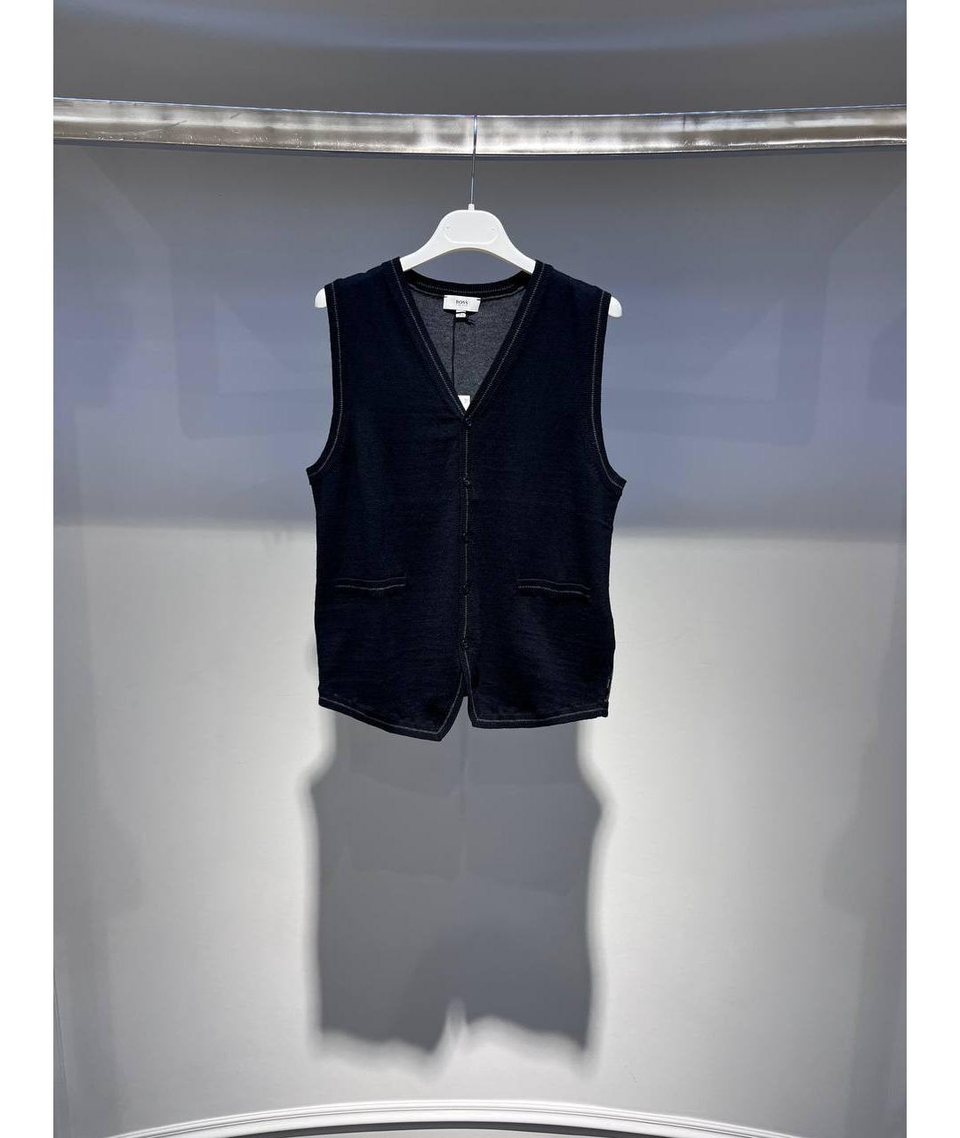 HUGO BOSS Черный шерстяной жакет / жилет, фото 4