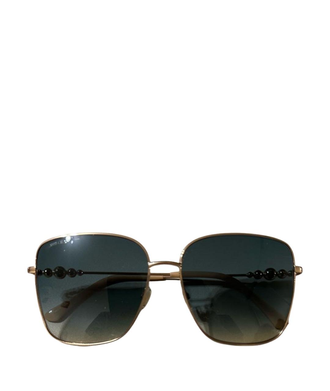 JIMMY CHOO Зеленые металлические солнцезащитные очки, фото 1