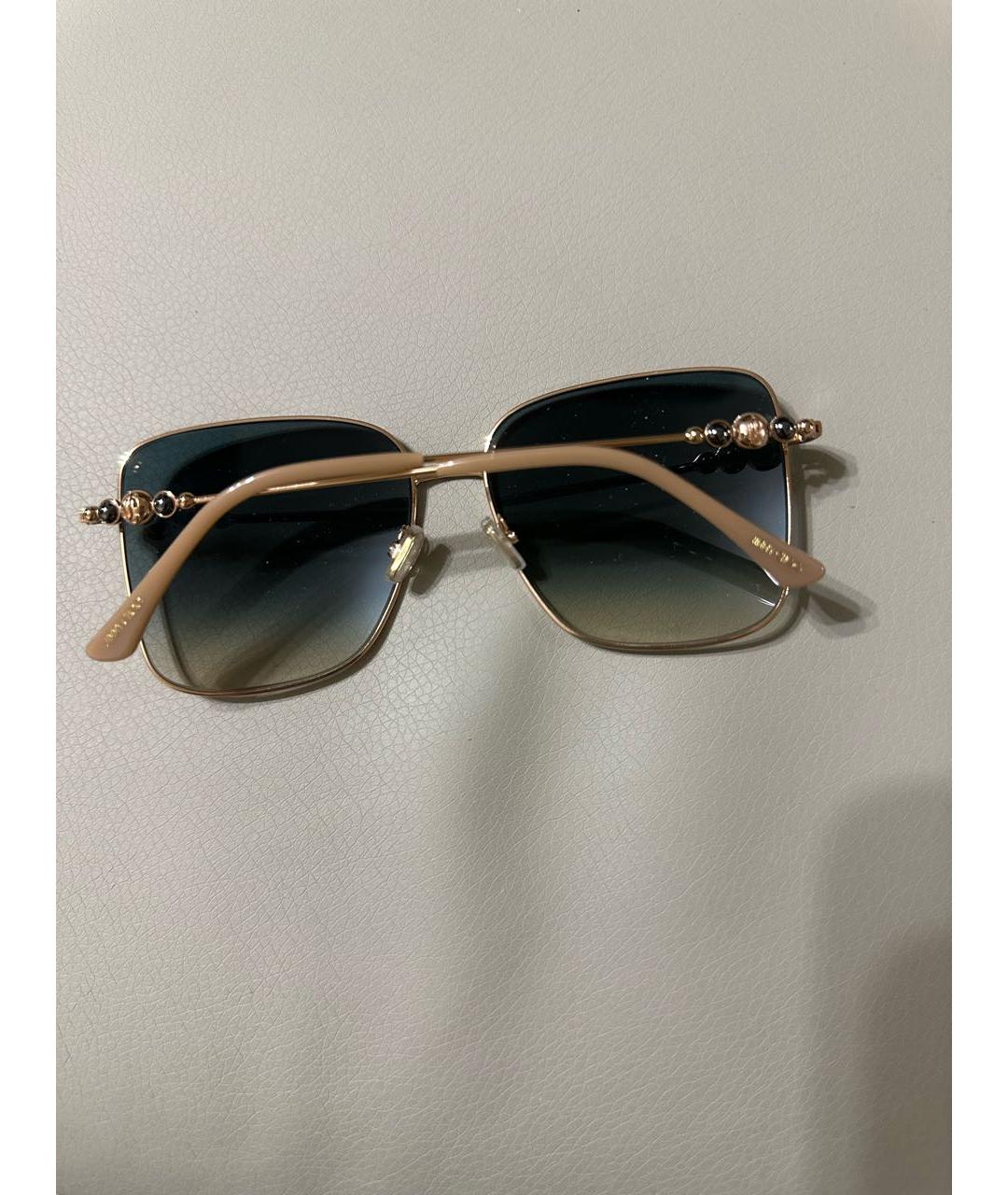 JIMMY CHOO Зеленые металлические солнцезащитные очки, фото 6