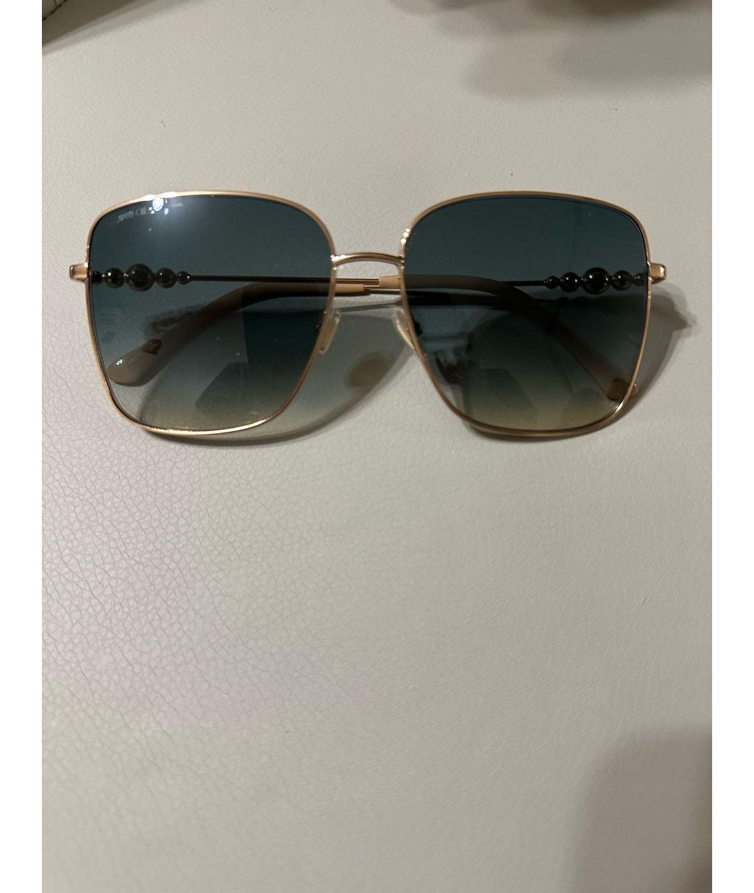 JIMMY CHOO Зеленые металлические солнцезащитные очки, фото 8