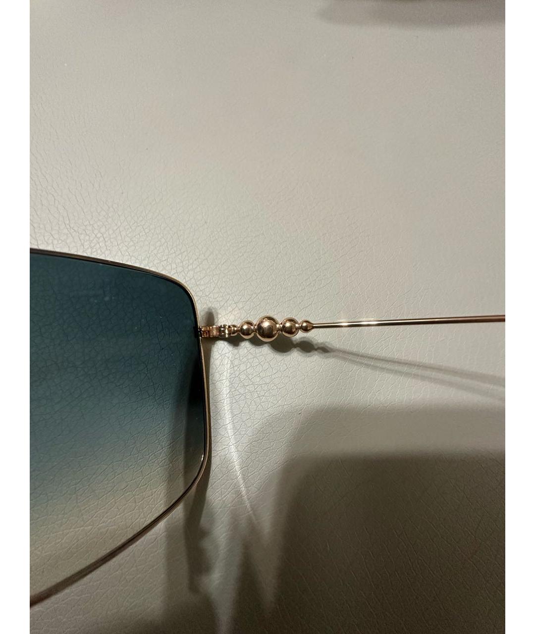 JIMMY CHOO Зеленые металлические солнцезащитные очки, фото 3