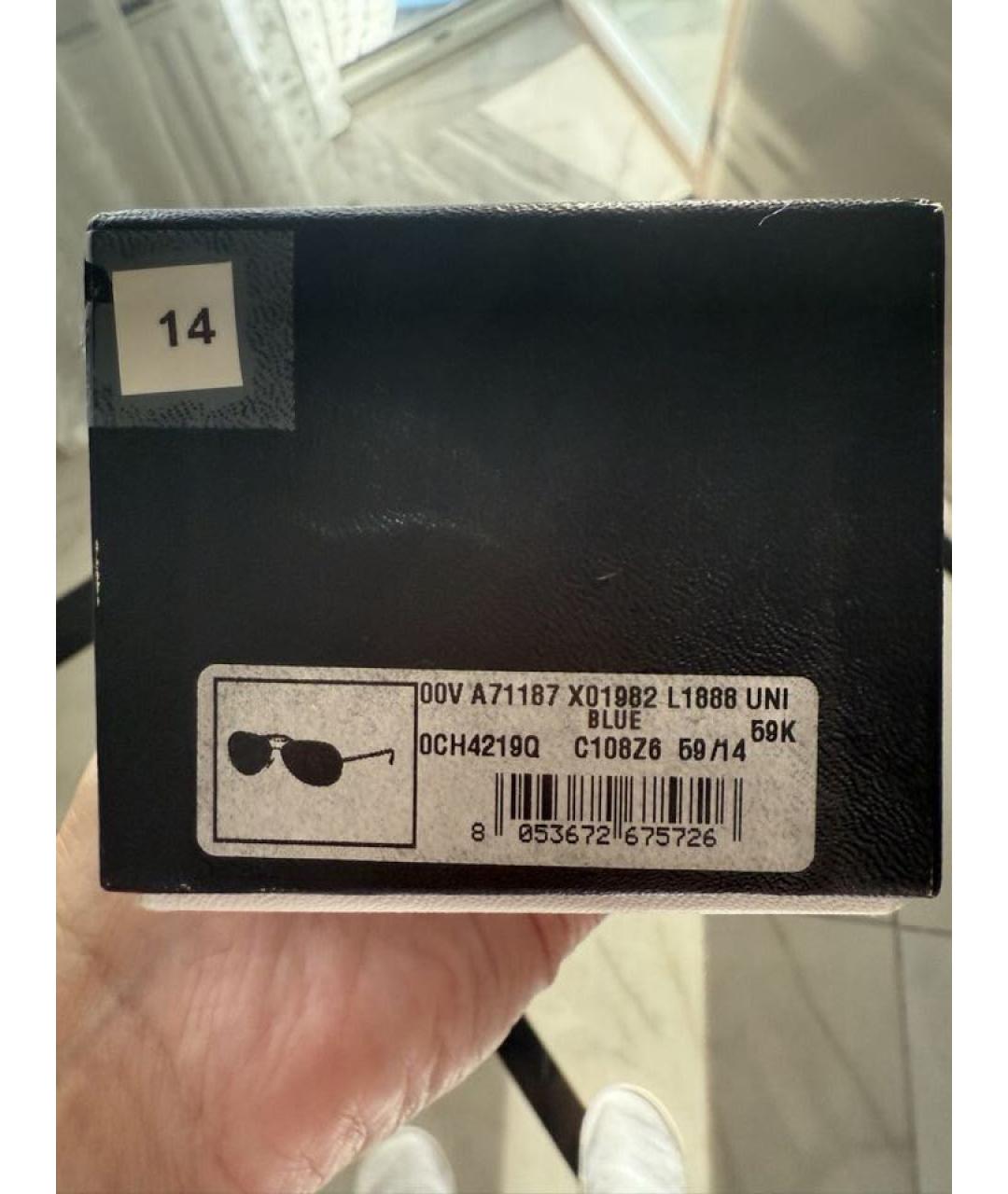 CHANEL Темно-синие металлические солнцезащитные очки, фото 7